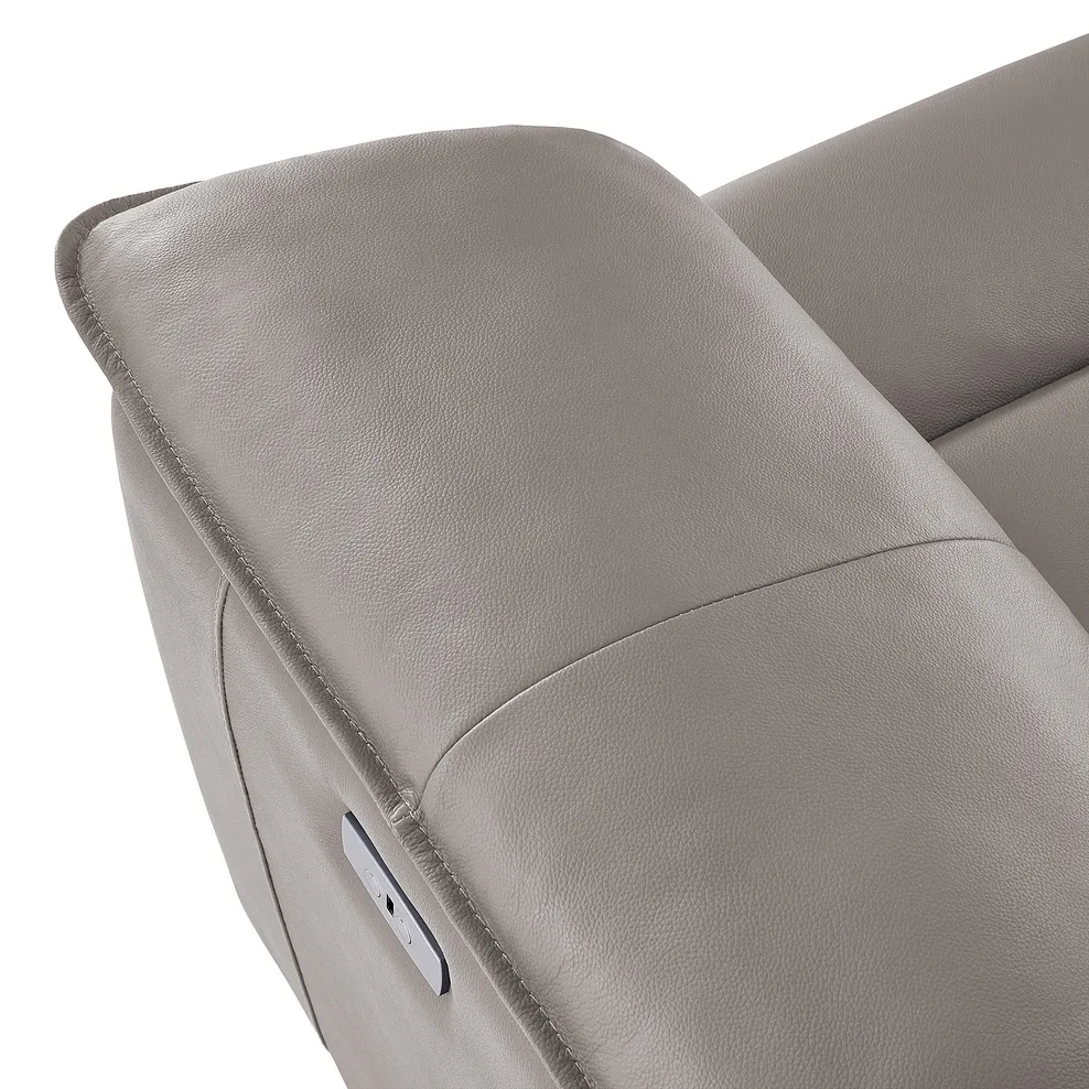 Goodwood Electric Reclining Modular Group 8 in Light Grey Leather 10