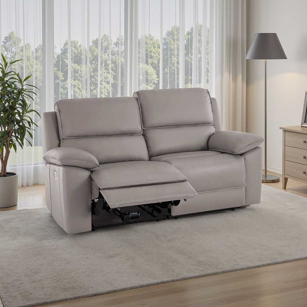 Goodwood Electric Reclining Modular Group 8 in Light Grey Leather 1