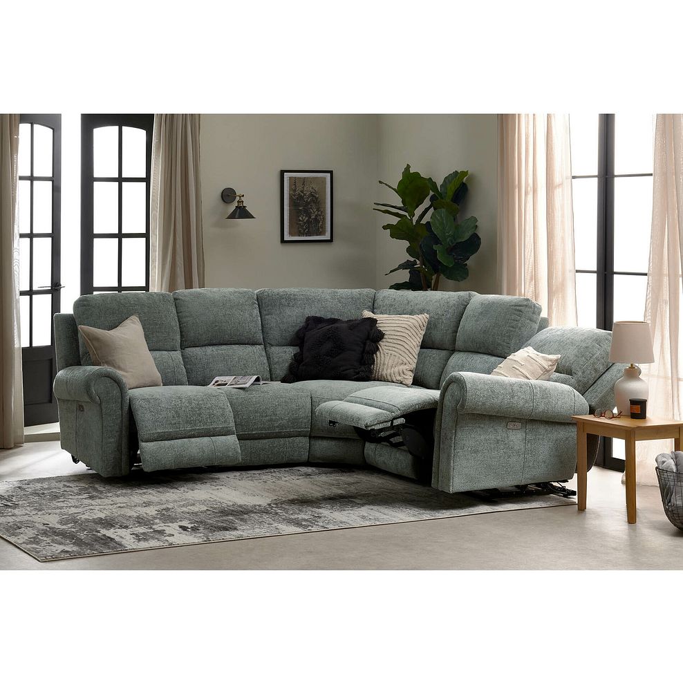 Colorado Electric Reclining Modular Group 3 in Hopsack Platinum Fabric 3