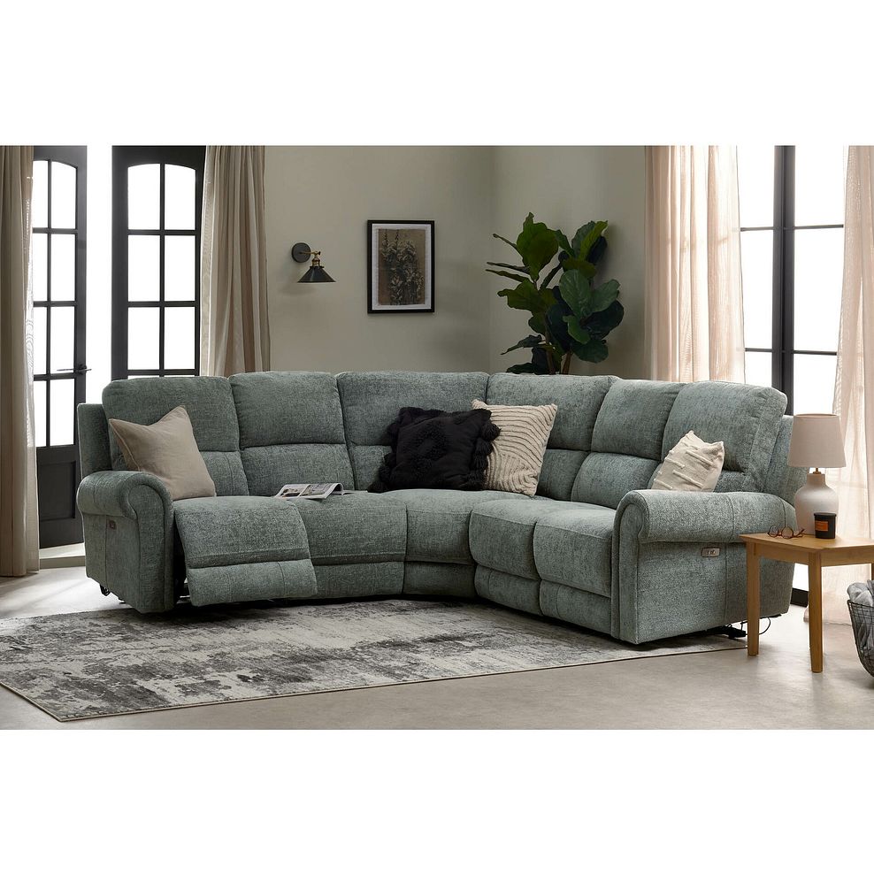 Colorado Electric Reclining Modular Group 3 in Hopsack Platinum Fabric 2