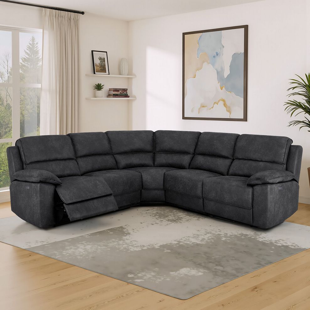 Goodwood Electric Reclining Modular Group 3 in Miller Grey Fabric 1
