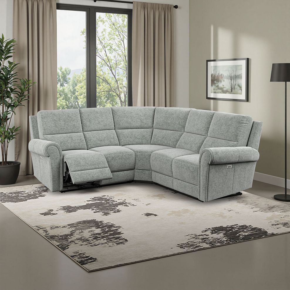 Colorado Electric Reclining Modular Group 3 in Hopsack Platinum Fabric 21