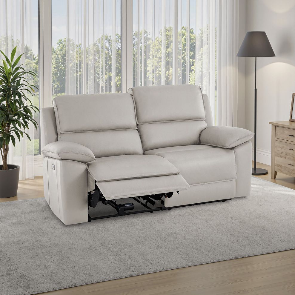 Goodwood Electric Reclining Modular Group 8 in Off White Leather 1