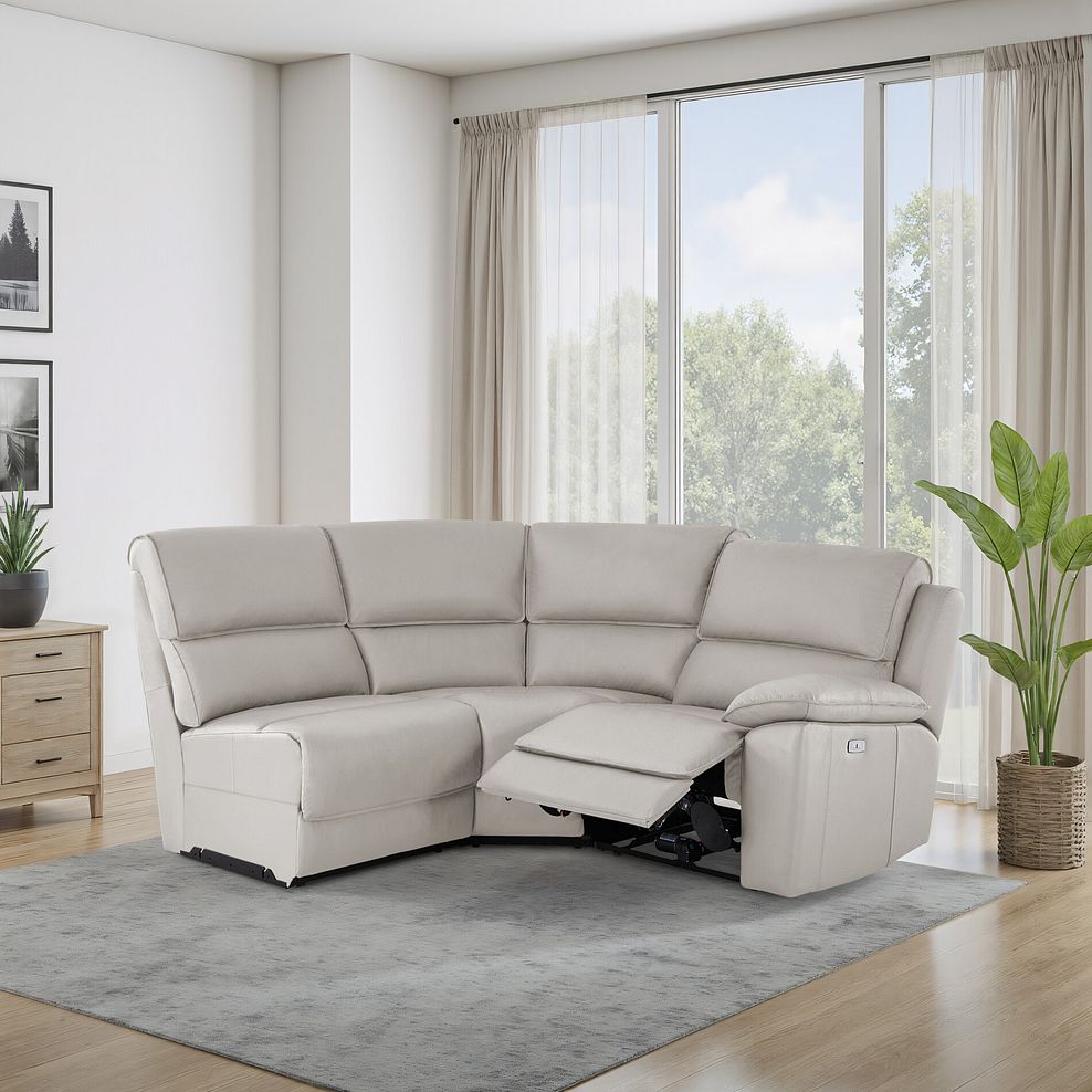 Goodwood Electric Reclining Modular Group 7 in Off White Leather 1