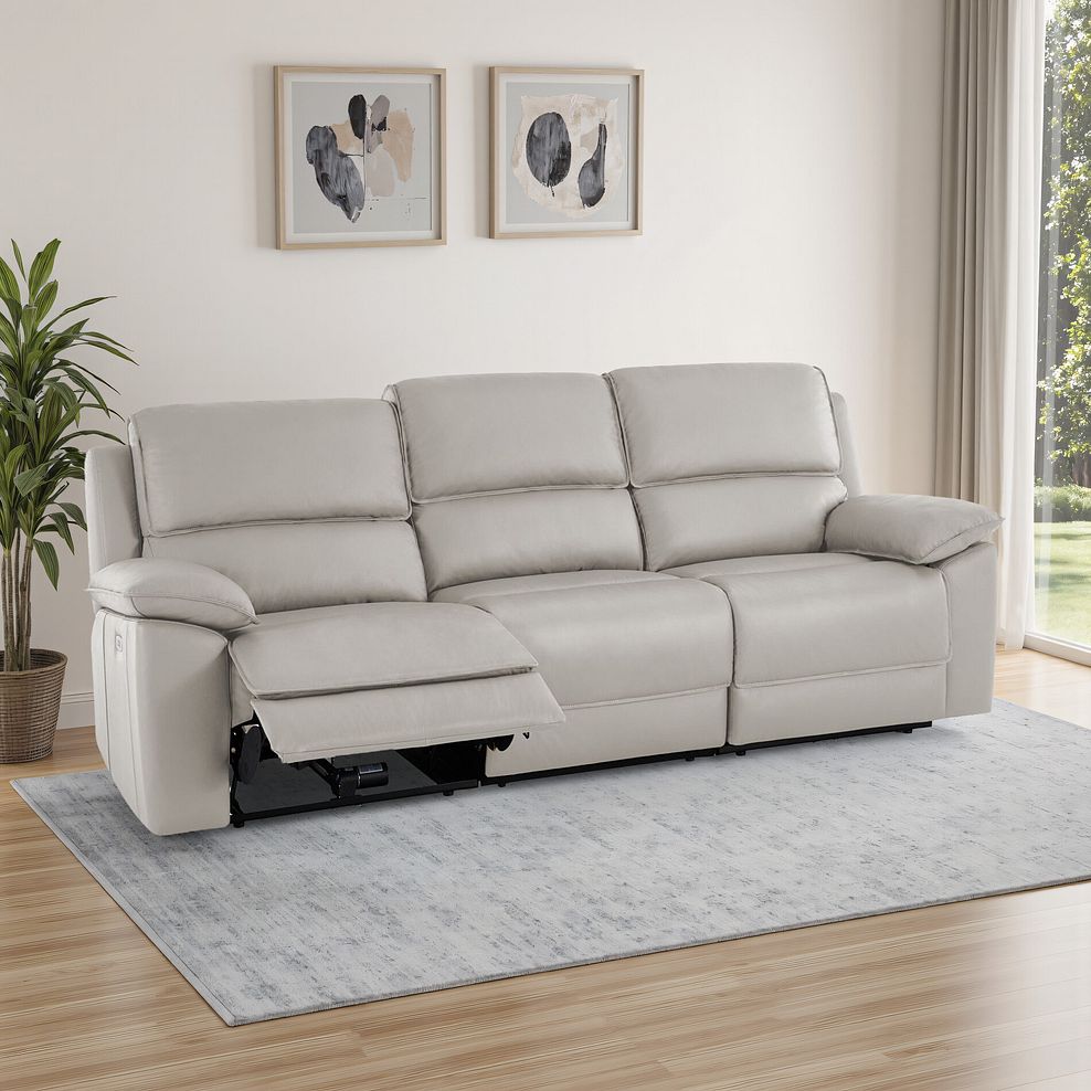 Goodwood Electric Reclining Modular Group 9 in Off White Leather 1