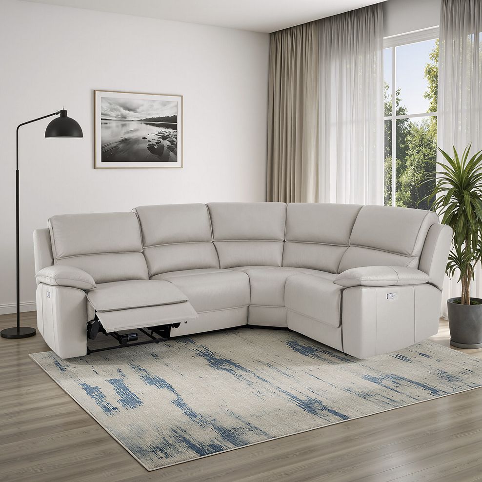 Goodwood Electric Reclining Modular Group 2 in Off White Leather 1