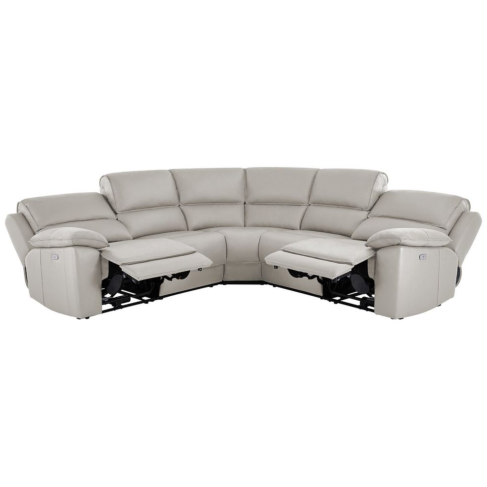 Goodwood Electric Reclining Modular Group 3 in Off White Leather 4