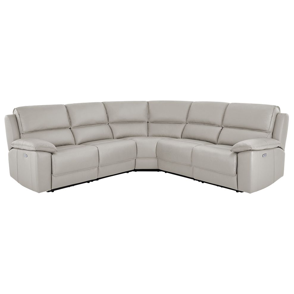 Goodwood Electric Reclining Modular Group 3 in Off White Leather Thumbnail 1