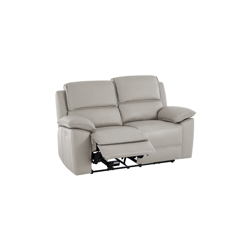 Goodwood Electric Recliner 2 Seater Sofa in Off White Leather 3