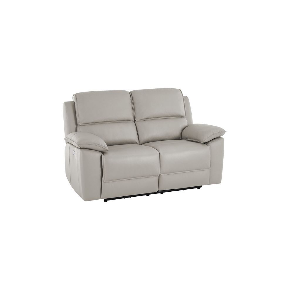 Goodwood Electric Recliner 2 Seater Sofa in Off White Leather 1