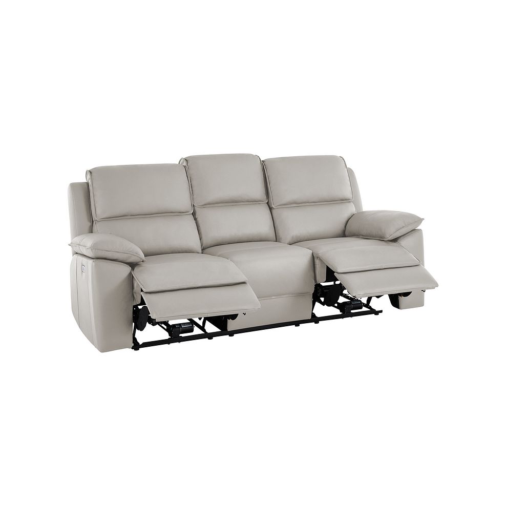 Goodwood Electric Recliner 3 Seater Sofa in Off White Leather 5