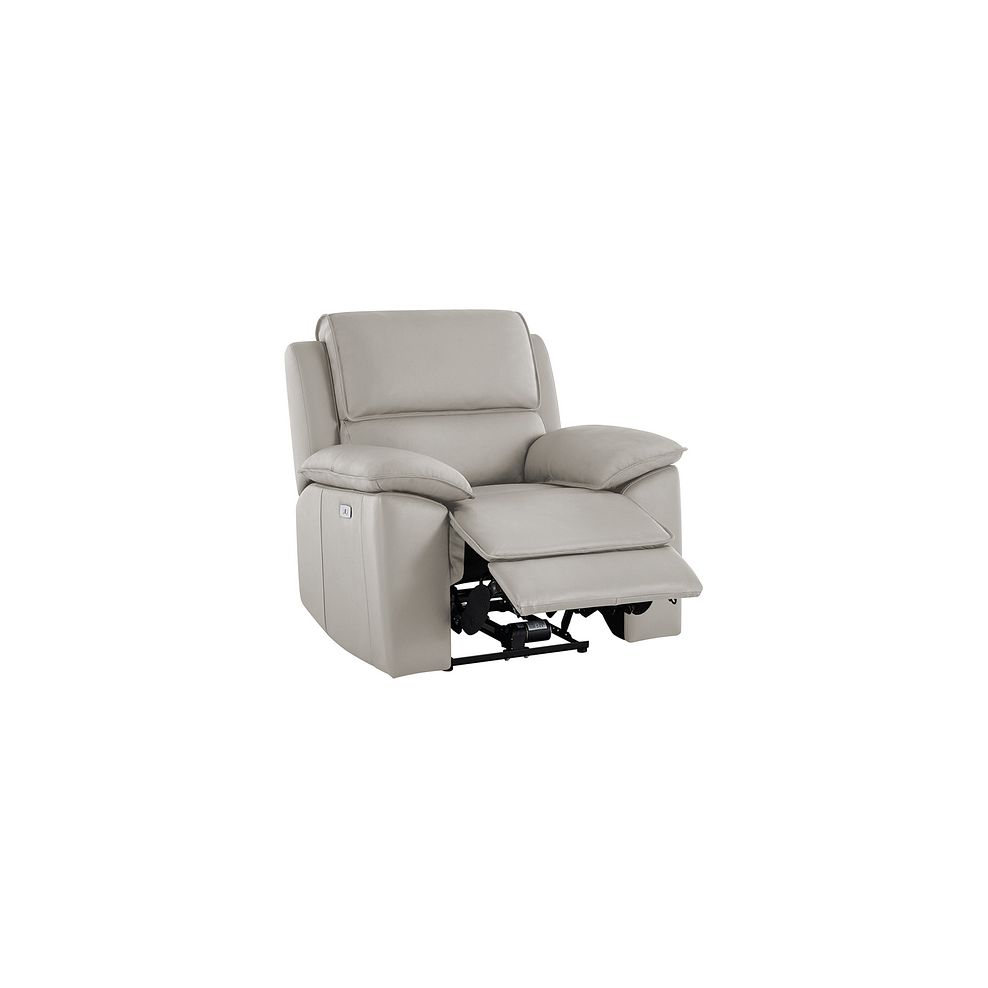 Goodwood Electric Reclining Armchair in Off White Leather 3