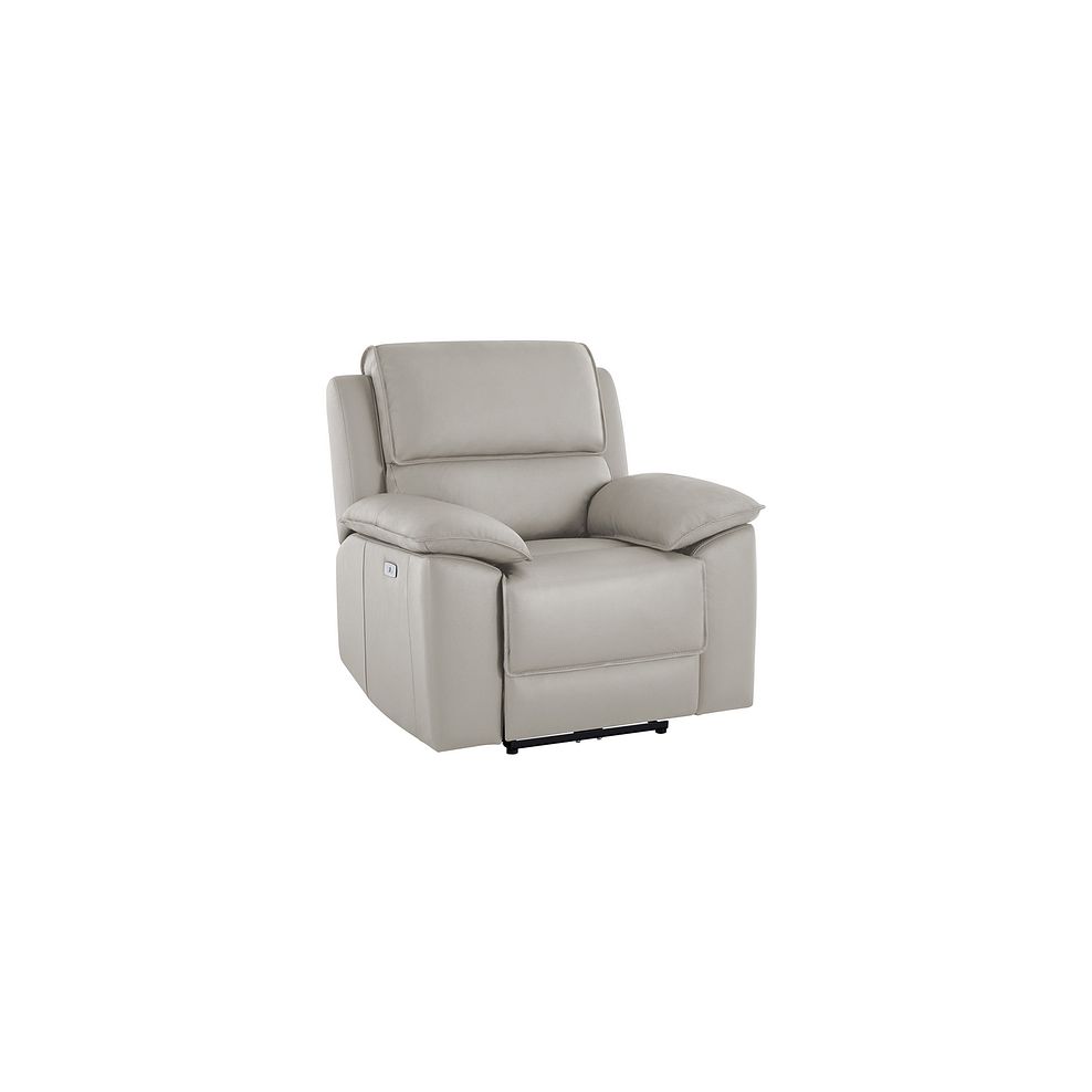Goodwood Electric Reclining Armchair in Off White Leather