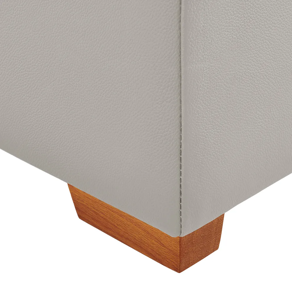 Goodwood Storage Footstool in Off White Leather 4