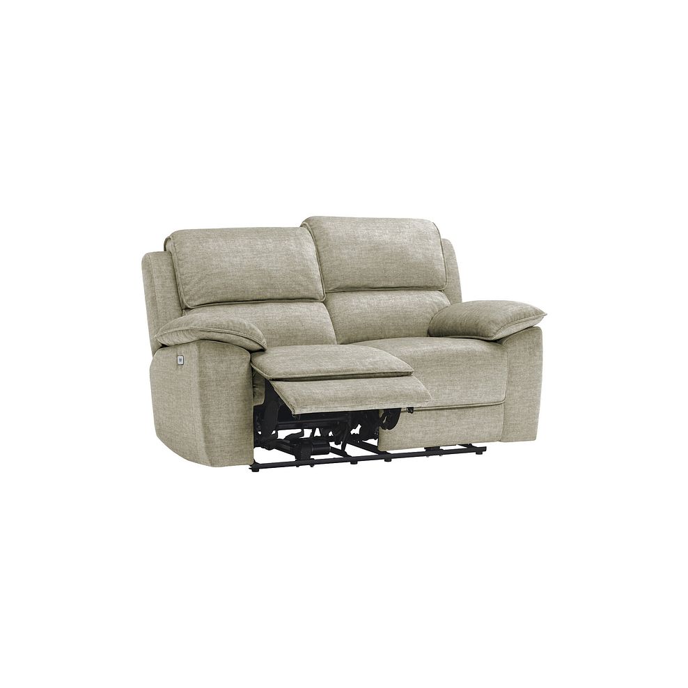 Goodwood Plush Beige Fabric 2 Seater Electric Recliner Sofa 4