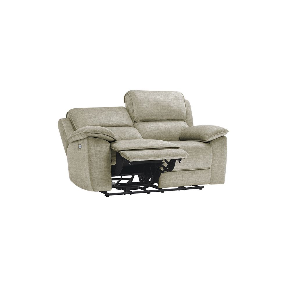 Goodwood Plush Beige Fabric 2 Seater Electric Recliner Sofa 5