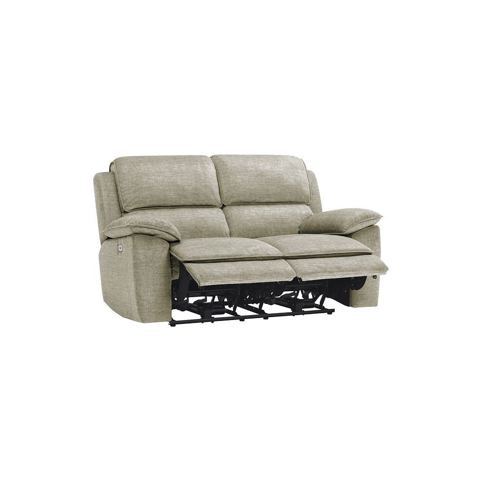 Goodwood Plush Beige Fabric 2 Seater Electric Recliner Sofa 6