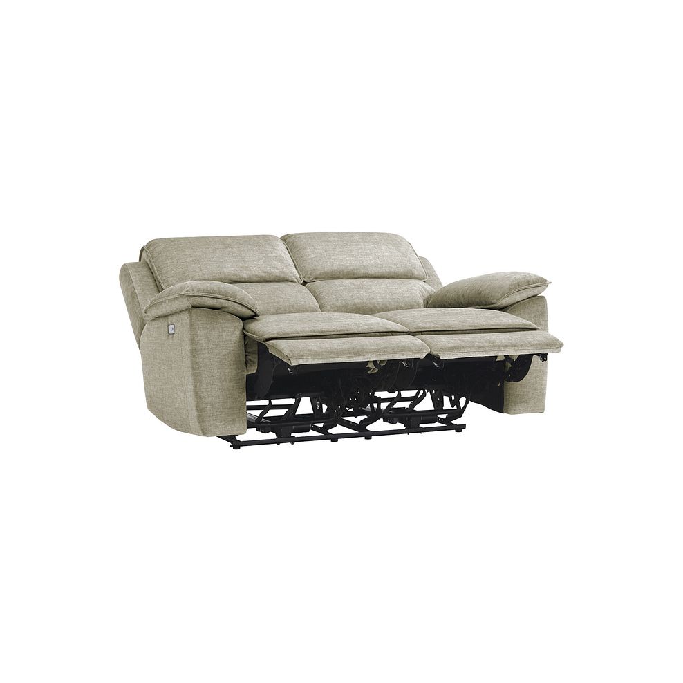 Goodwood Plush Beige Fabric 2 Seater Electric Recliner Sofa 7