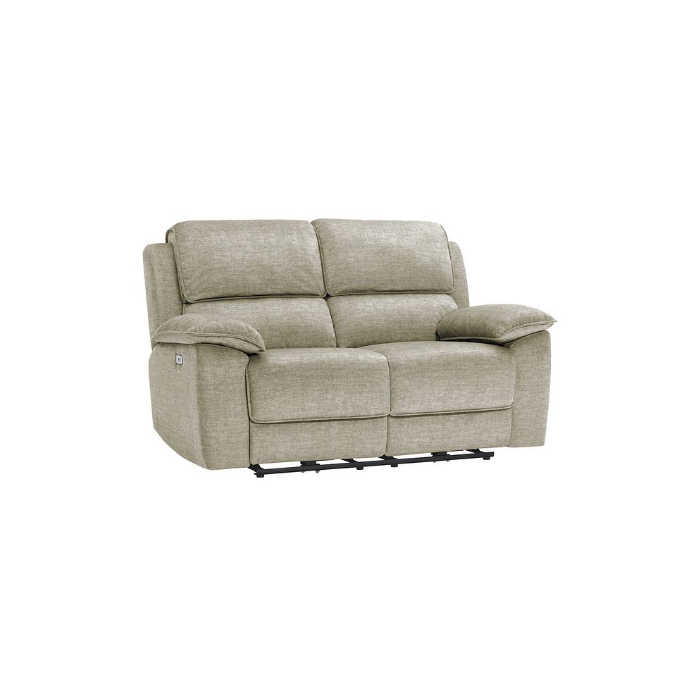 Goodwood Plush Beige Fabric 2 Seater Electric Recliner Sofa 1