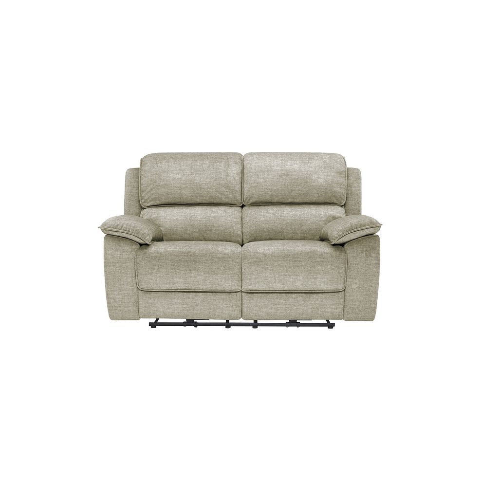 Goodwood Plush Beige Fabric 2 Seater Electric Recliner Sofa 3