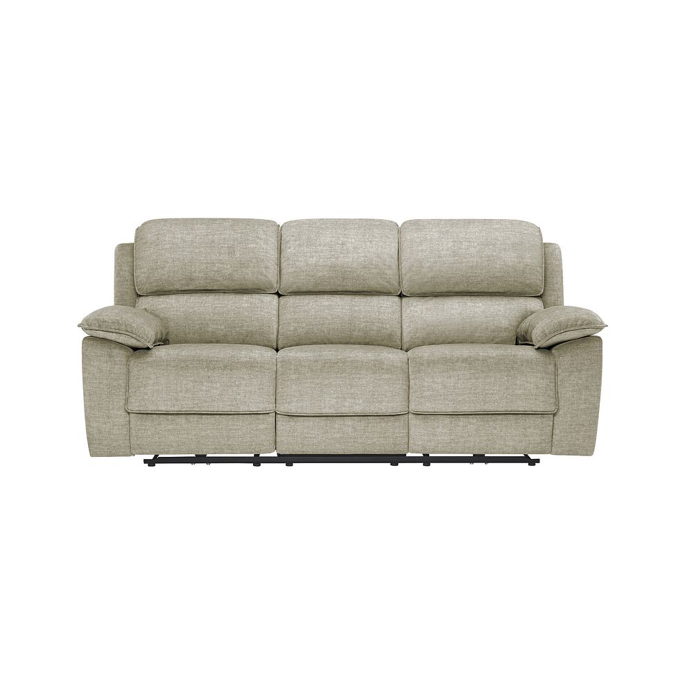 Goodwood Plush Beige Fabric 3 Seater Electric Recliner Sofa 3