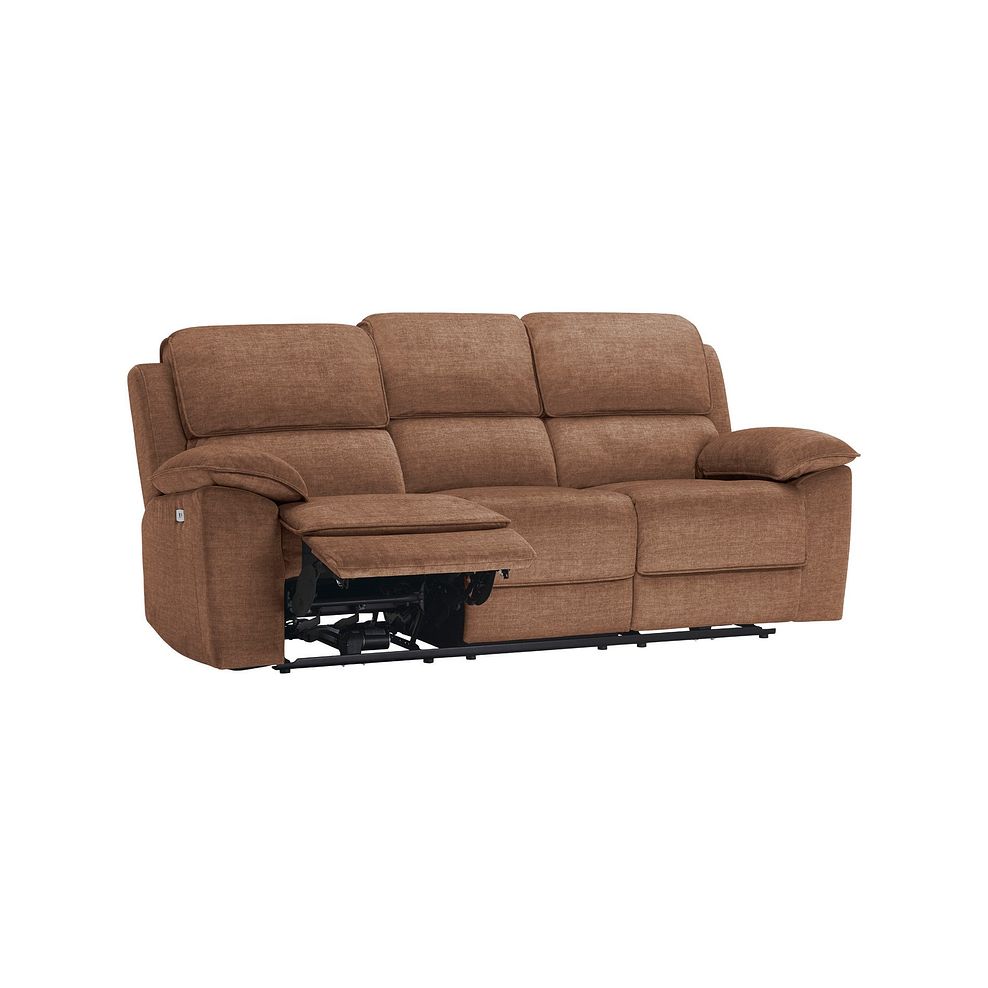 Goodwood Plush Brown Fabric 3 Seater Electric Recliner Sofa 3