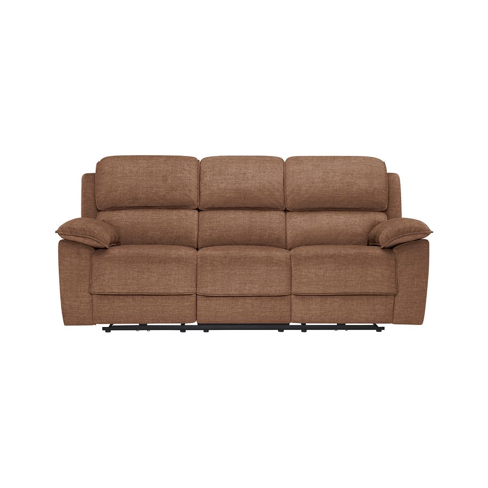 Goodwood Plush Brown Fabric 3 Seater Electric Recliner Sofa 2