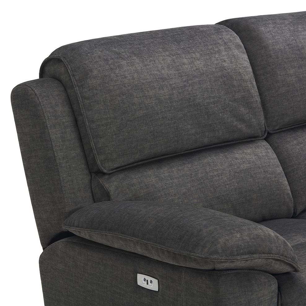 Goodwood Plush Charcoal Fabric 3 Seater Electric Recliner Sofa 9