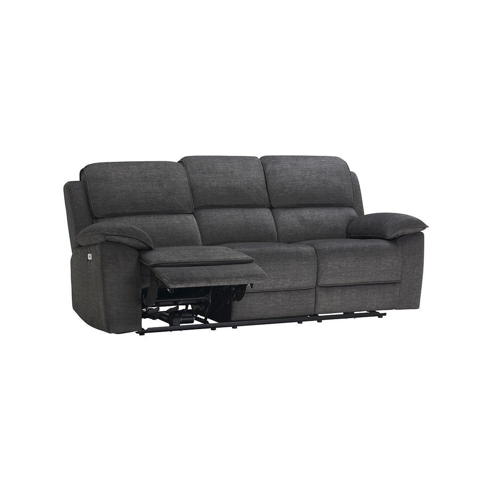 Goodwood Plush Charcoal Fabric 3 Seater Electric Recliner Sofa 3