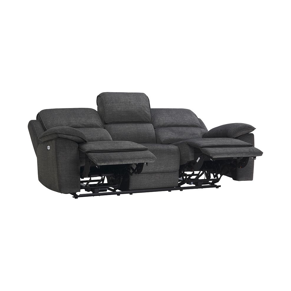 Goodwood Plush Charcoal Fabric 3 Seater Electric Recliner Sofa 6