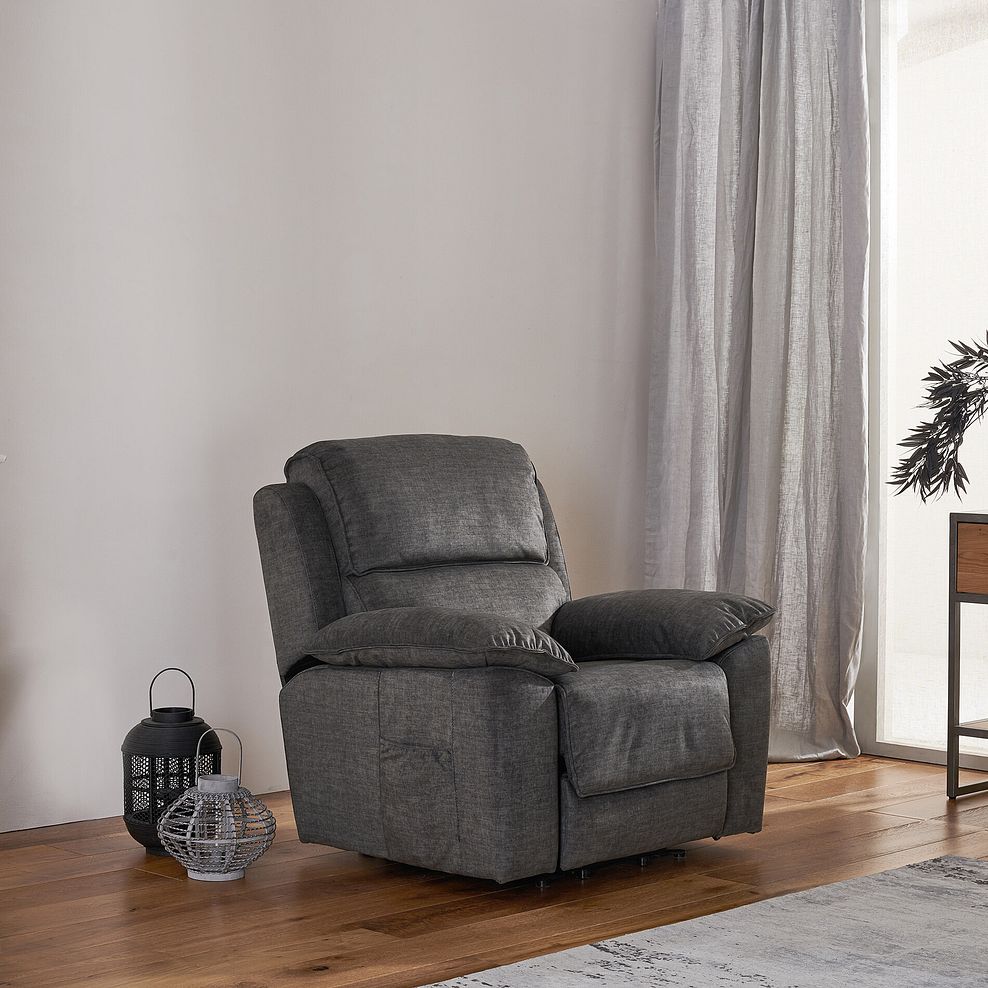 Goodwood Electric Riser Recliner Armchair in Plush Charcoal 2