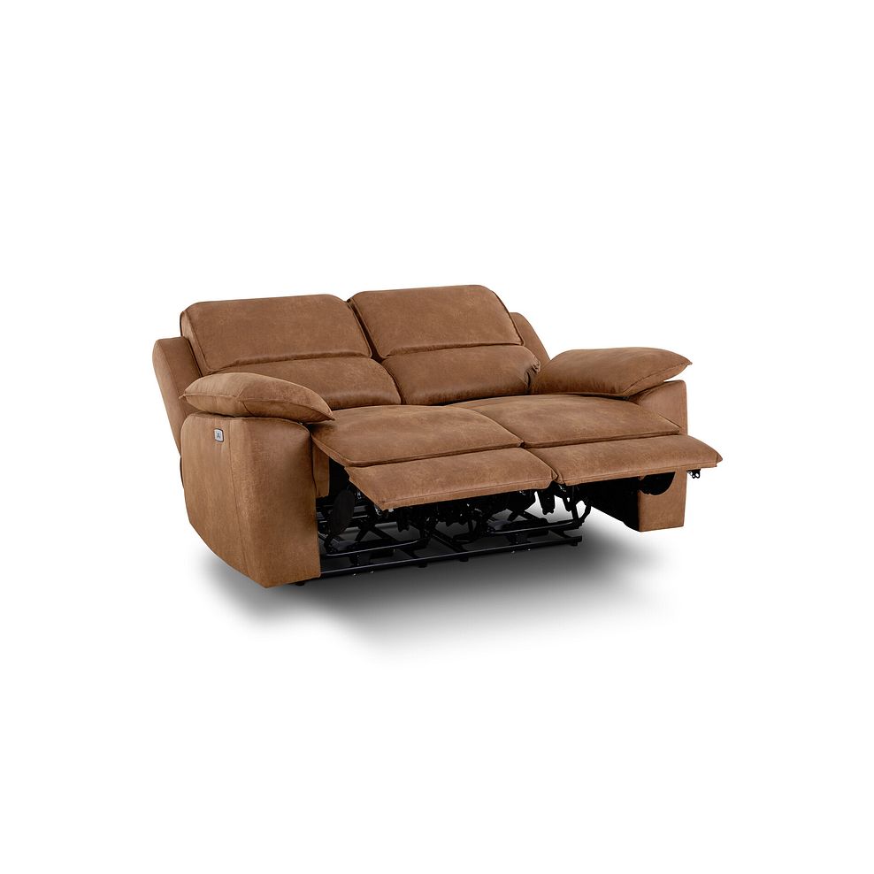Goodwood Ranch Brown Fabric 2 Seater Electric Recliner Sofa 5