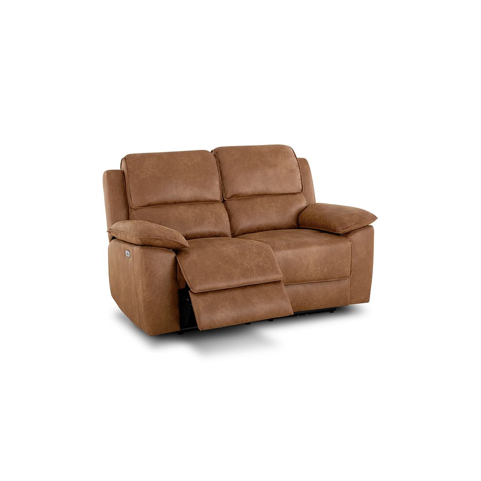 Goodwood Ranch Brown Fabric 2 Seater Electric Recliner Sofa 3