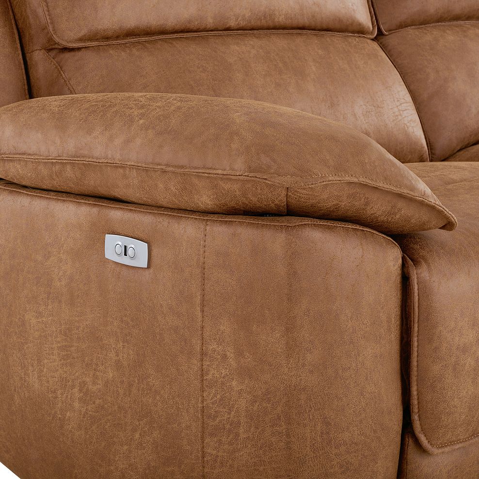 Goodwood Ranch Brown Fabric 2 Seater Electric Recliner Sofa 12