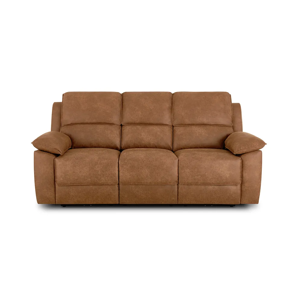 Goodwood Ranch Brown Fabric  3 Seater Electric Recliner Sofa 2