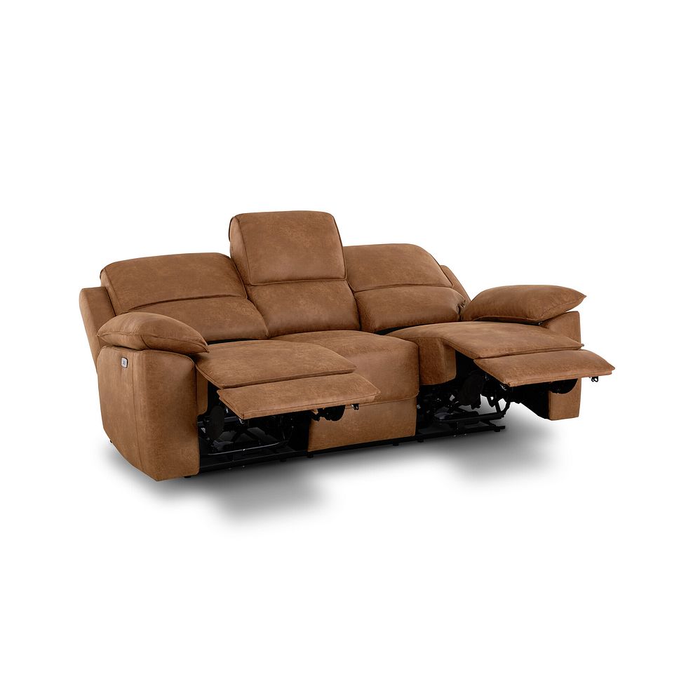 Goodwood Ranch Brown Fabric  3 Seater Electric Recliner Sofa 5