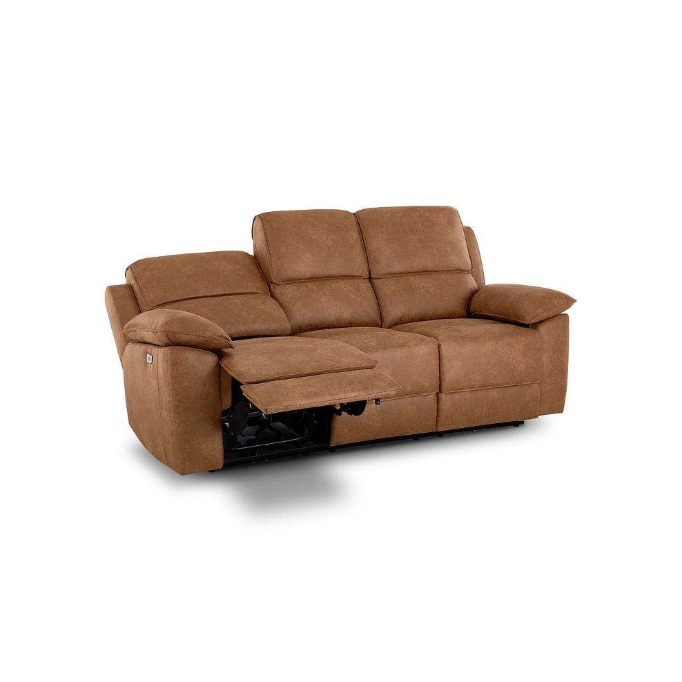 Goodwood Ranch Brown Fabric  3 Seater Electric Recliner Sofa 4