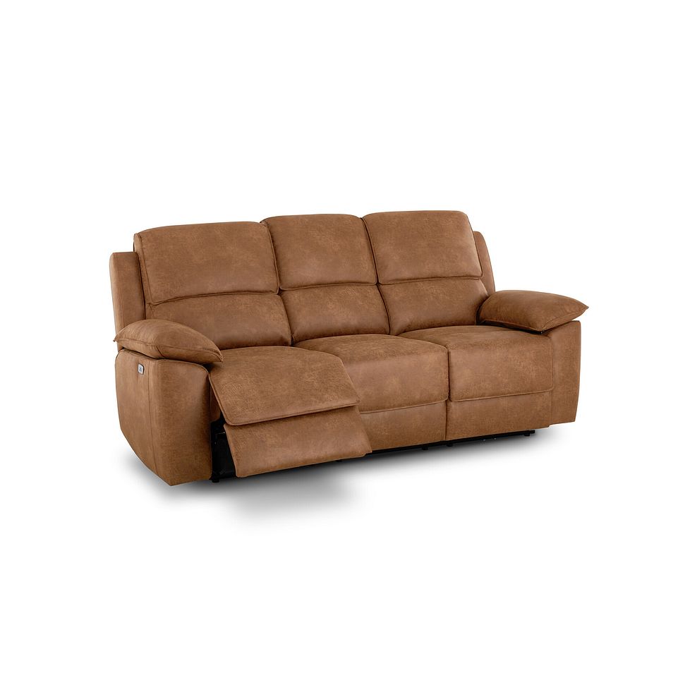 Goodwood Ranch Brown Fabric  3 Seater Electric Recliner Sofa 3