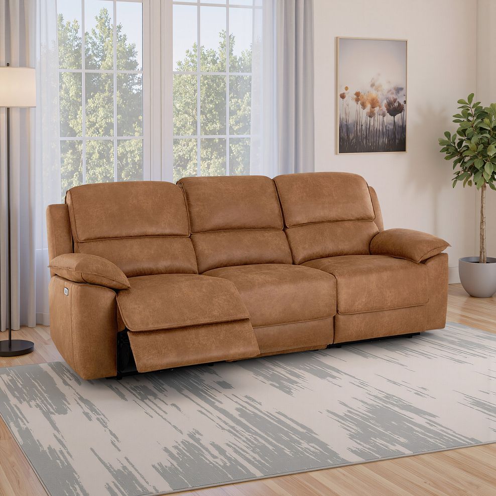 Goodwood Electric Reclining Modular Group 9 in Ranch Brown Fabric 1
