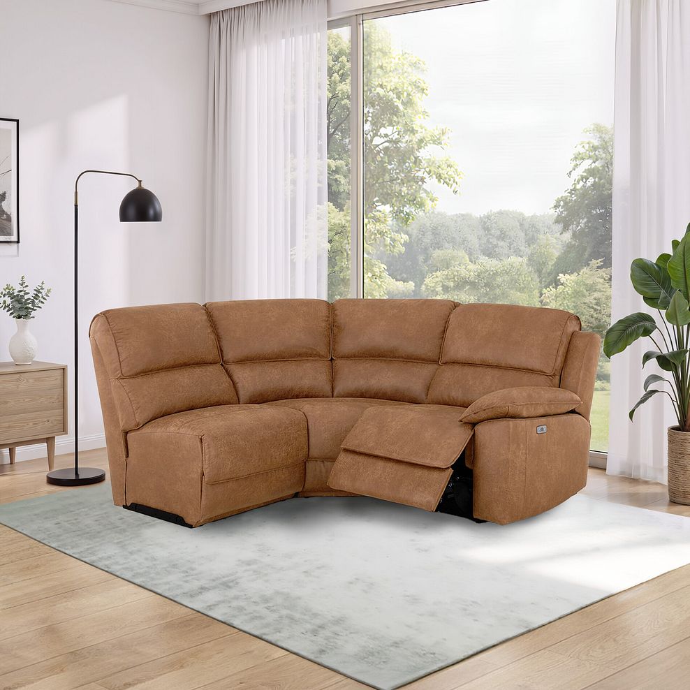 Goodwood Electric Reclining Modular Group 7 in Ranch Brown Fabric 1