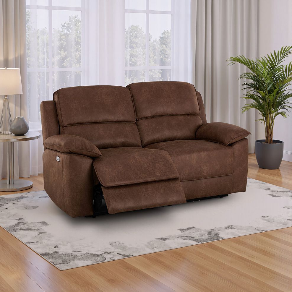 Goodwood Electric Reclining Modular Group 8 in Ranch Dark Brown Fabric 1