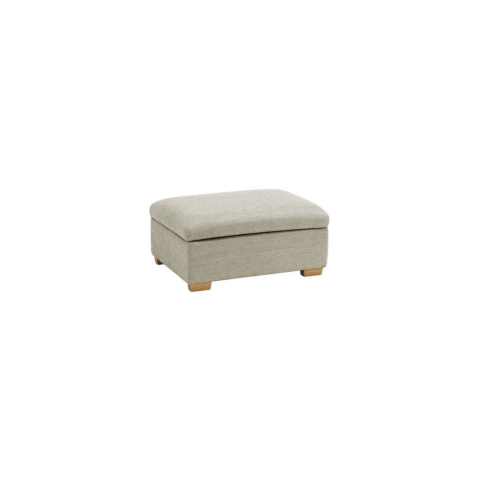 Goodwood Storage Footstool in Plush Beige Fabric 1