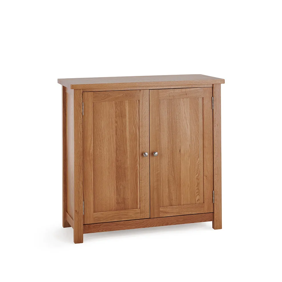 Greenwich Natural Solid Oak Shoe Storage Cabinet 4