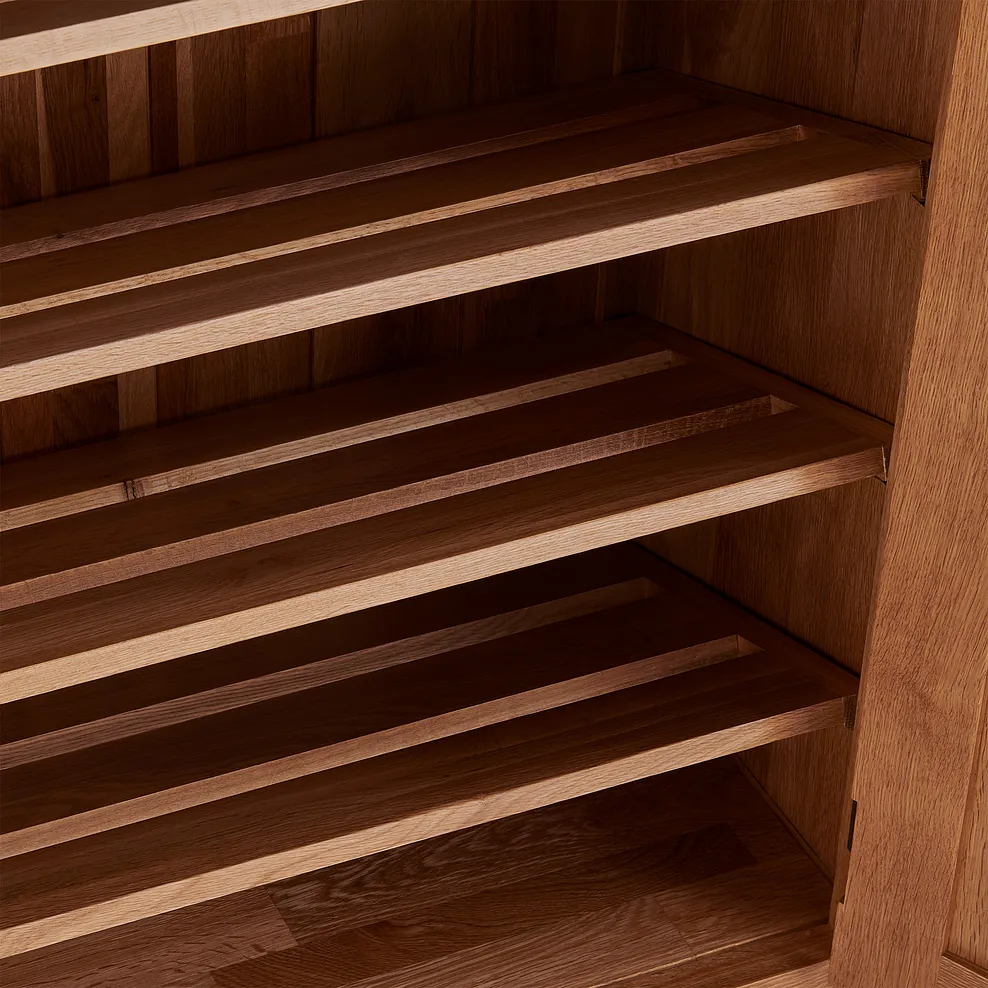 Greenwich Natural Solid Oak Shoe Storage Cabinet 9