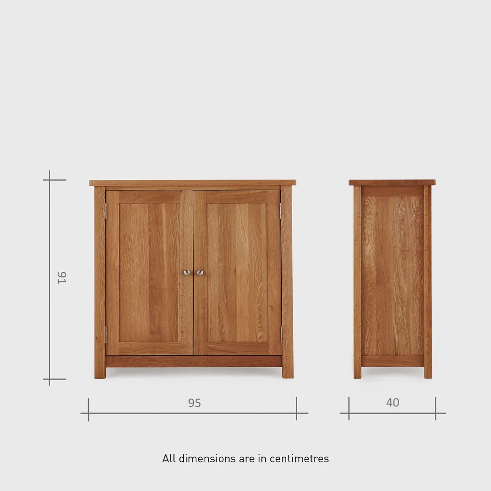 Greenwich Natural Solid Oak Shoe Storage Cabinet 11
