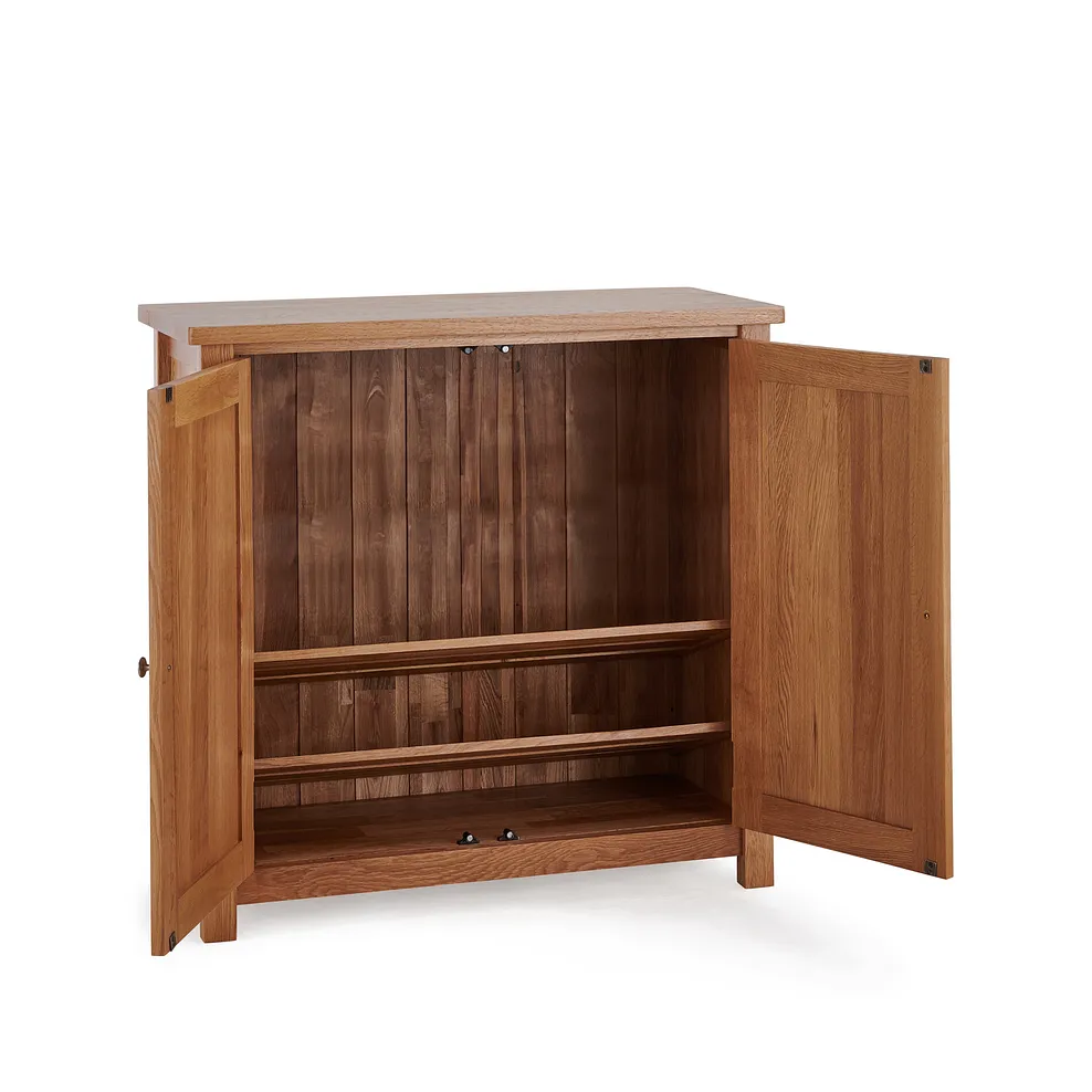 Greenwich Natural Solid Oak Shoe Storage Cabinet 7