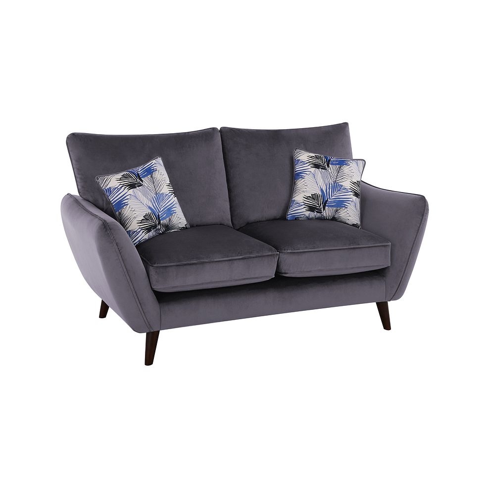 Fern 2 Seater Sofa in Grey Velvet Thumbnail 1
