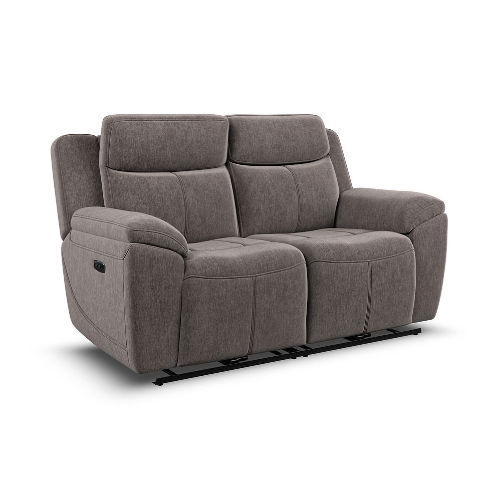 Hadley 2 Seater Electric Recliner Sofa with Power Headrests  in Amigo Cocoa Fabric 2