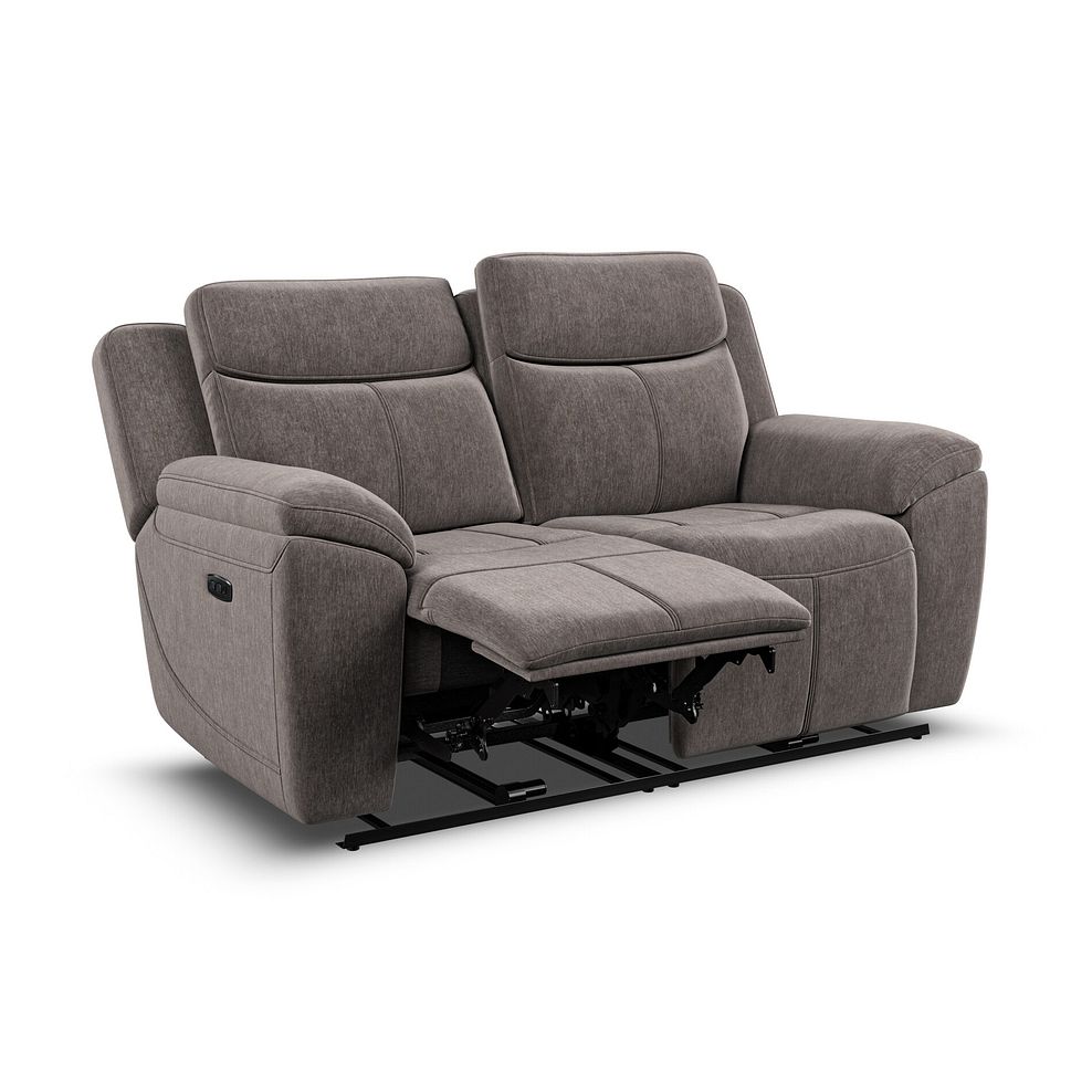 Hadley 2 Seater Electric Recliner Sofa with Power Headrests  in Amigo Cocoa Fabric 4