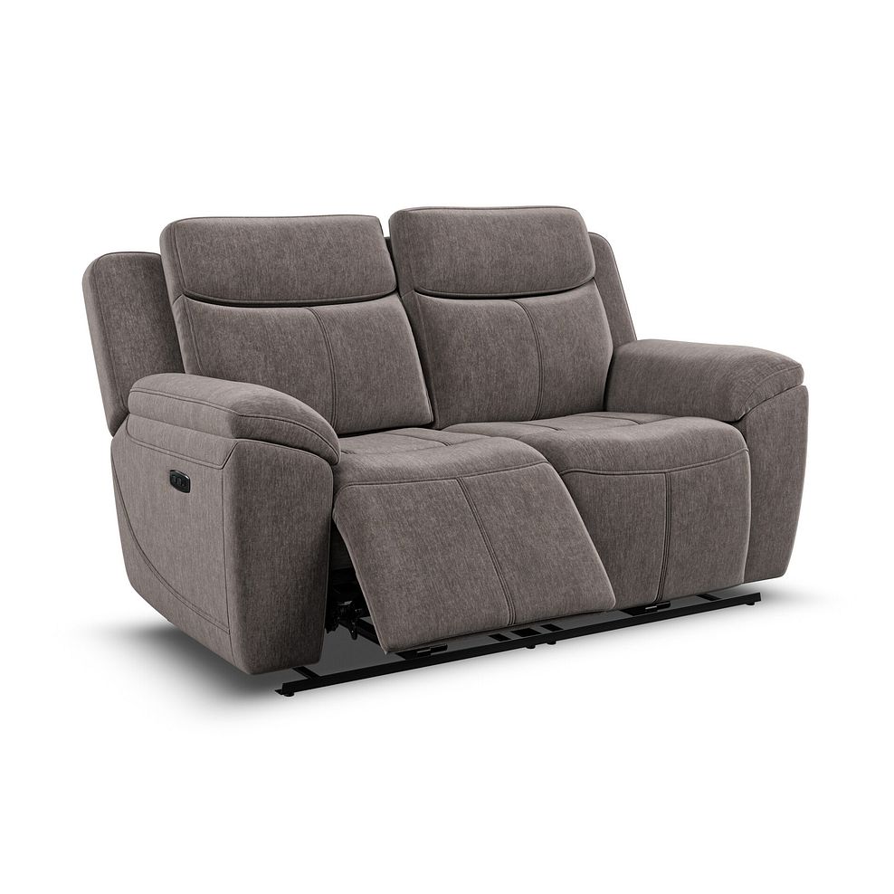Hadley 2 Seater Electric Recliner Sofa with Power Headrests  in Amigo Cocoa Fabric 3